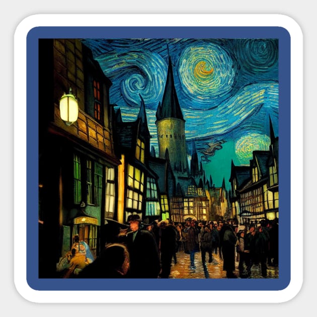 Starry Night in Diagon Alley Sticker by Grassroots Green